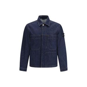 Stone Island Blue Cotton Denim Men's Jacket